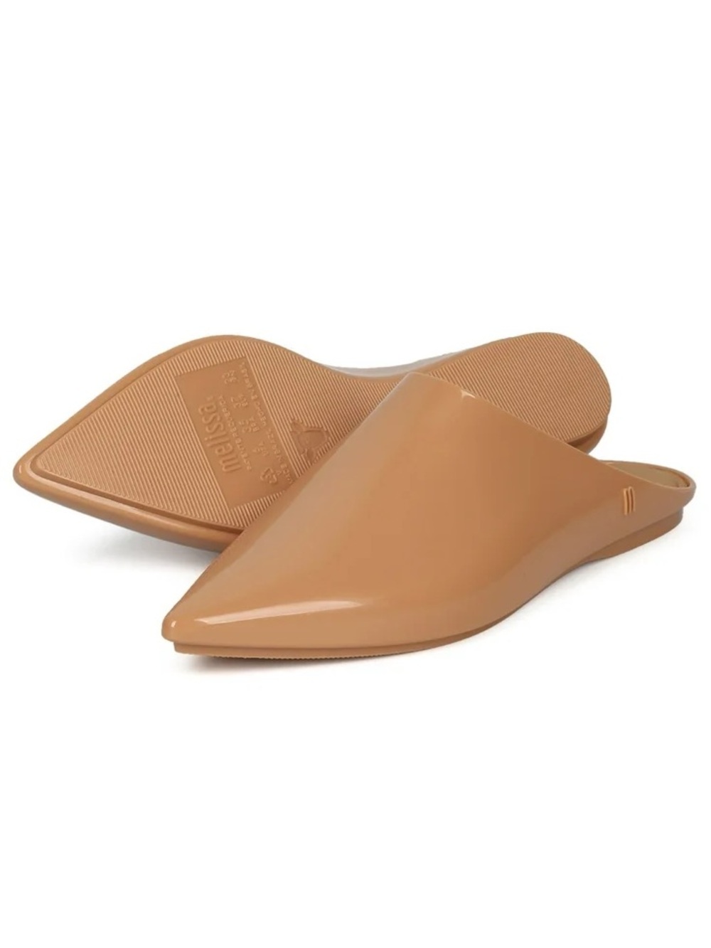NWOT Melissa Pointy Toe Mule Flats Nude Beige MelFlex Jelly Shoes Women’s Size 5